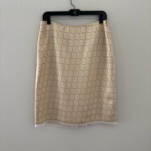 The Limited Gold Brocade Pencil Skirt – Size 8